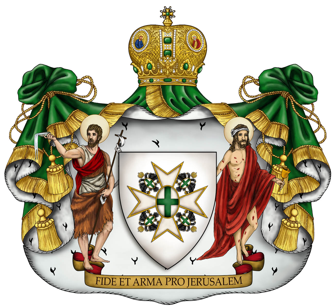 Gran Commenda dei Santi Giovanni e Lazzaro stemma completo